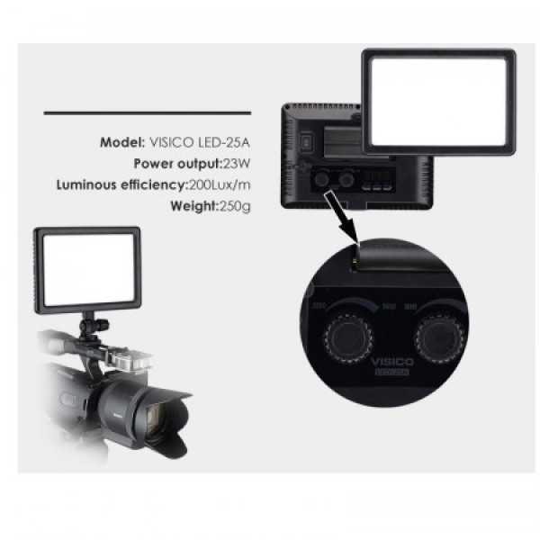Накамерне світло Visico LED-25A Soft Light